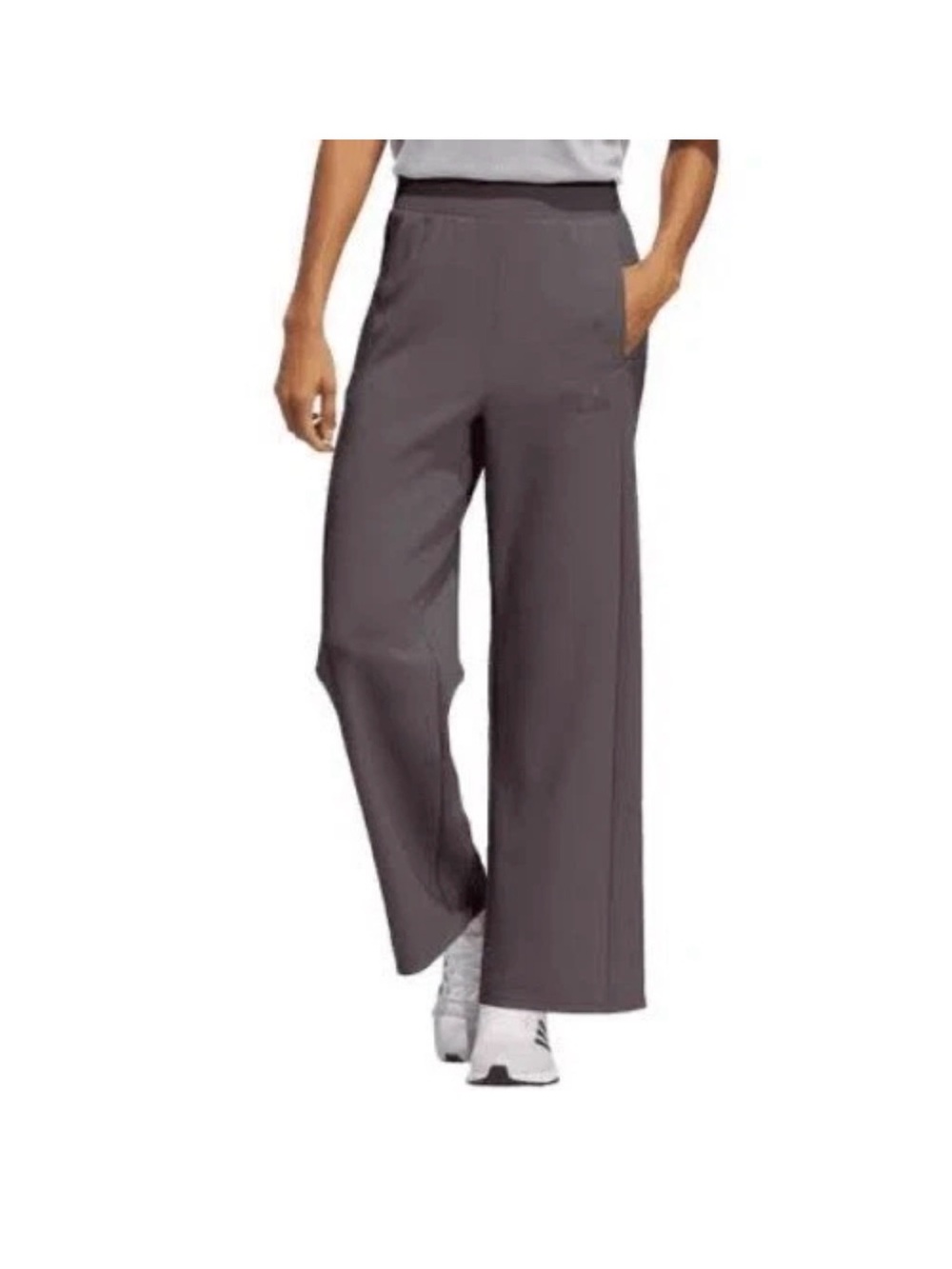 adidas Wide-Leg Pull-On Pants in Charcoal